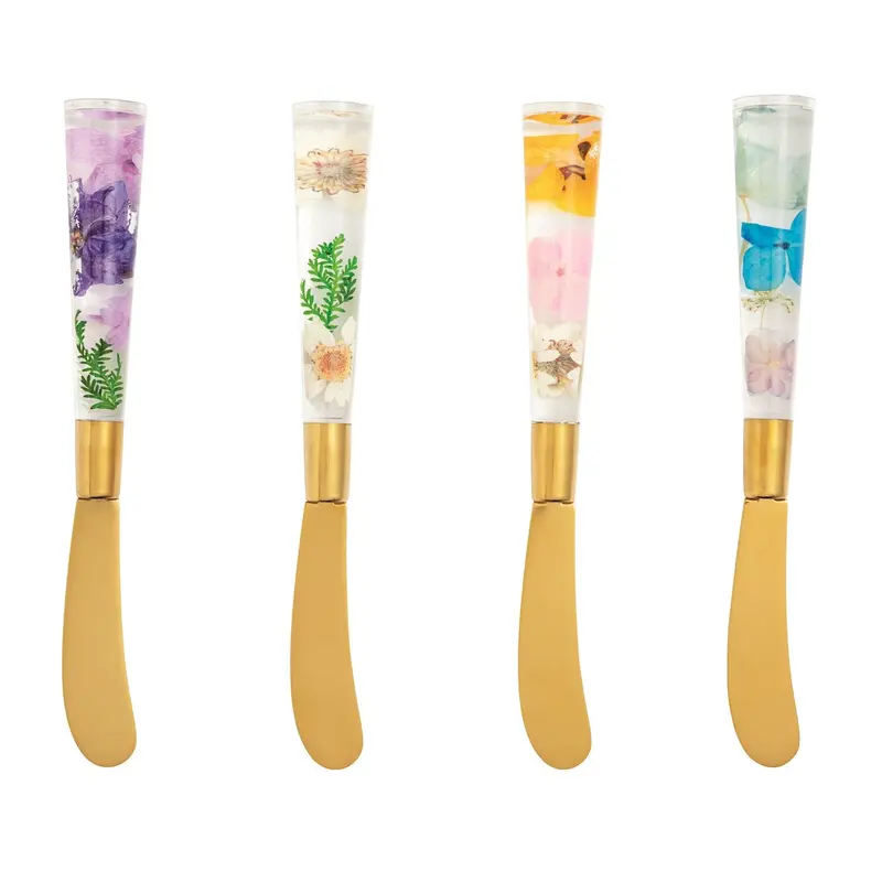Mud Pie Pressed Flower Spreaders – Spring Entertaining Set