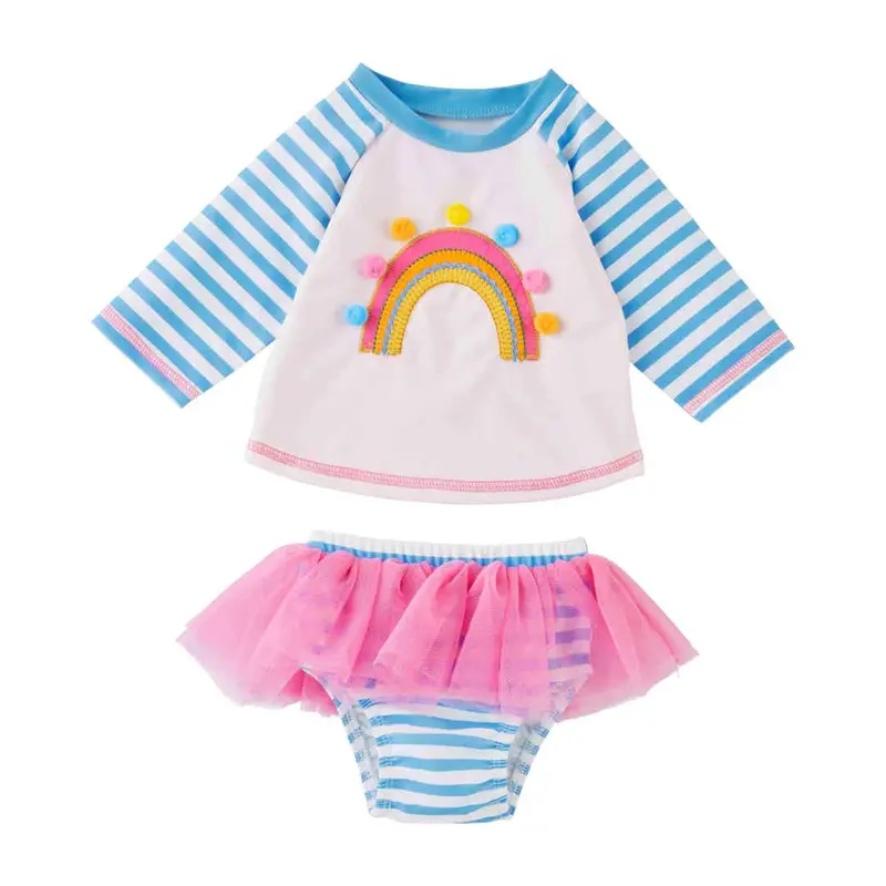 Mud Pie Rainbow Toddler Rash Guard Set 12-18M