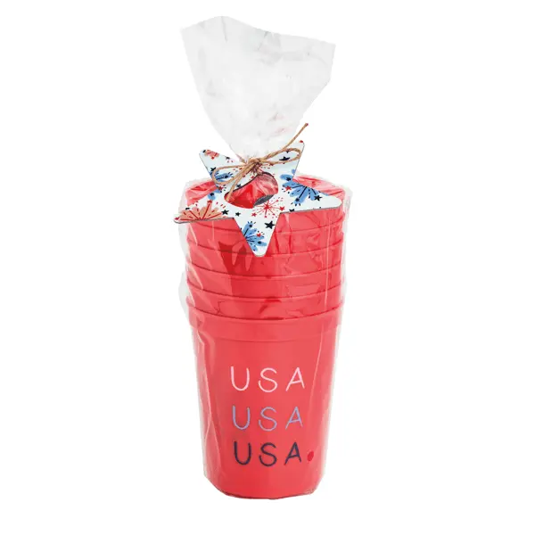 Mud Pie Red Americana Party Cup