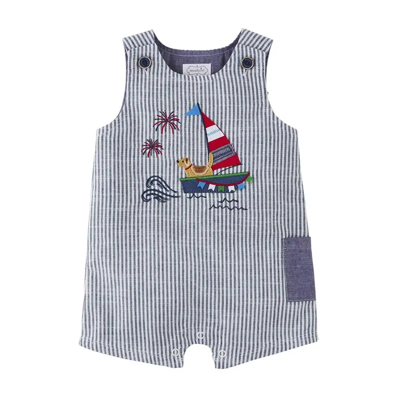 Mud Pie Sailboat Puppy Jon Jon Set