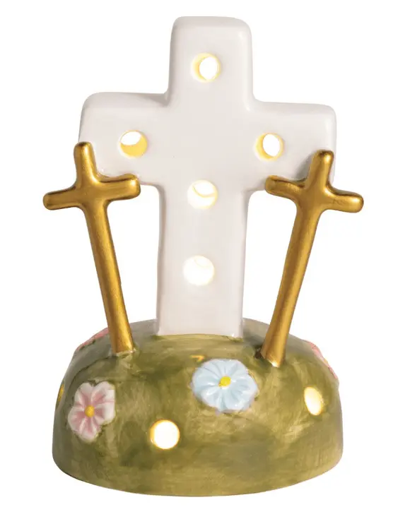 Mud Pie Three Cross Led Light Sitter