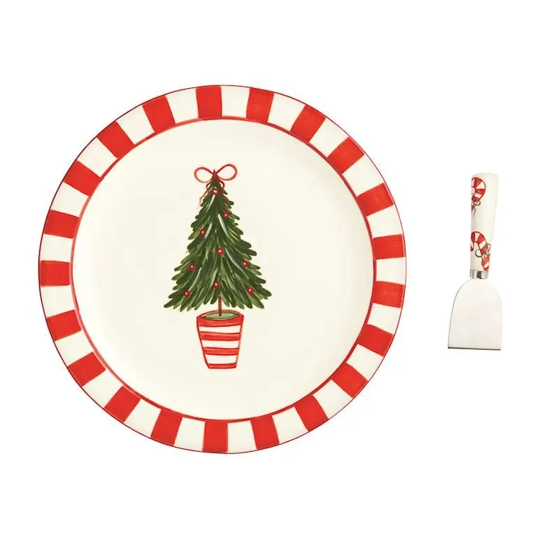 Mud Pie Tree Topiary Cookie Plate Set – Christmas Serveware
