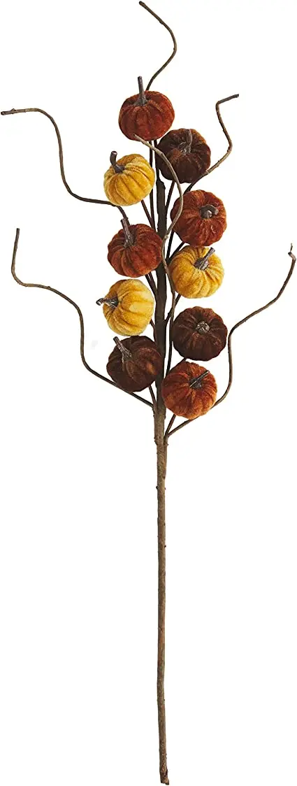 Mud Pie Velvet Harvest Pumpkin Stem