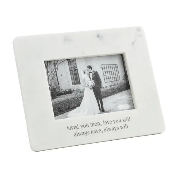 Mud Pie White 5X7 Marble Gold - Wedding Frame