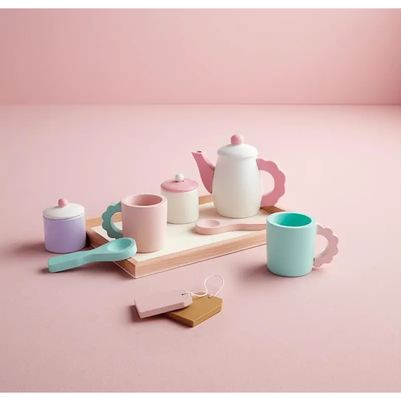 Mud Pie Wood Tea Party Play Set