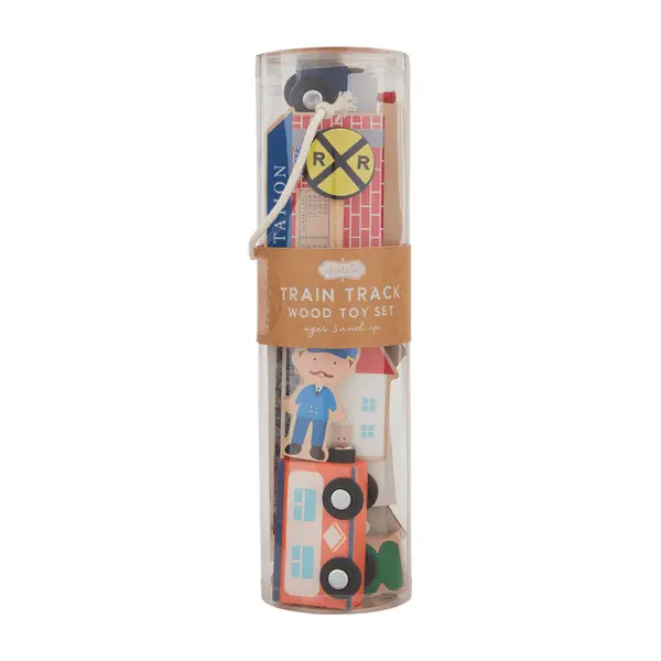 Mud Pie Wooden Train Set With Tracks For Kids