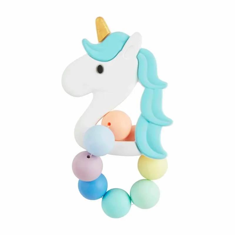 MudPie Unicorn Blue Silicone Teether