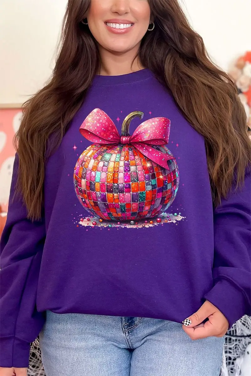 Multi-Color Disco Pumpkin Heavy-weight Crew Sweatshirt
