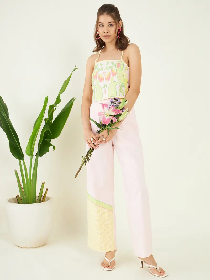 Multicolor Evening Wear Cotton Co-ord Set