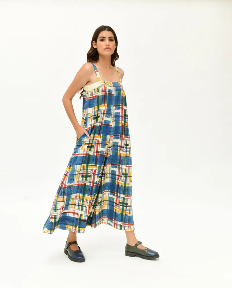 Multicolor Handblock Printed Jumpsuit