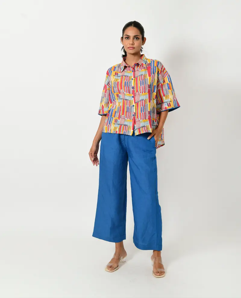 Multicolor Linen-Co-ord Set