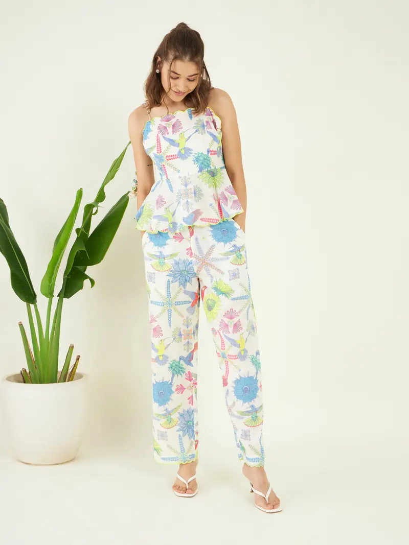 Multicolor Printed Linen Co-ord Set