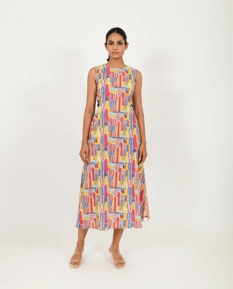 Multicolor Side Cut Dress