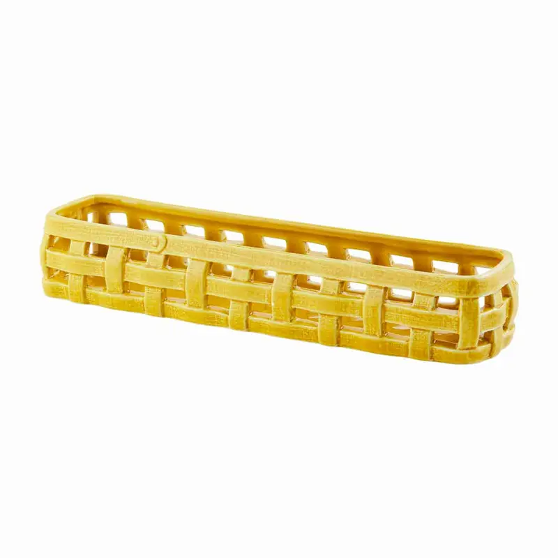 Mustard Woven Cracker Dish by MudPie