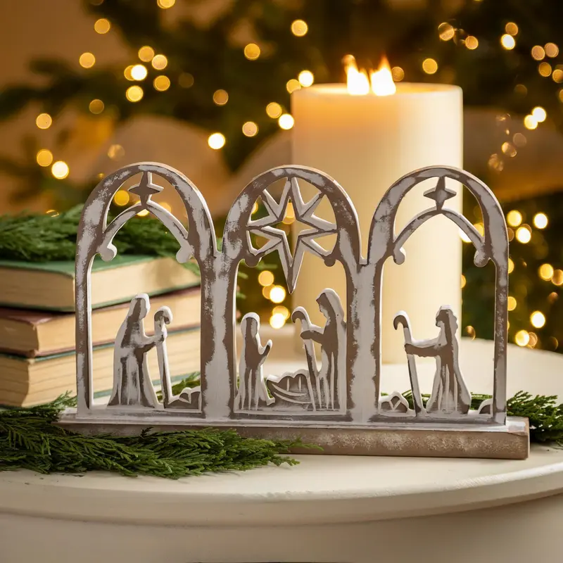 Nativity Scene Wood Table Decor