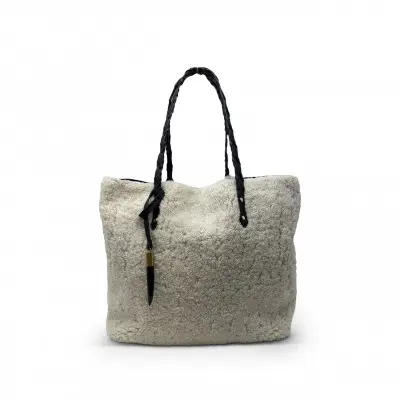 Natural Luxe Shearling Tote