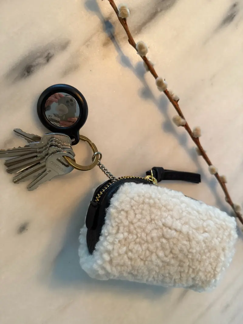 Natural Shearling Key Pouch