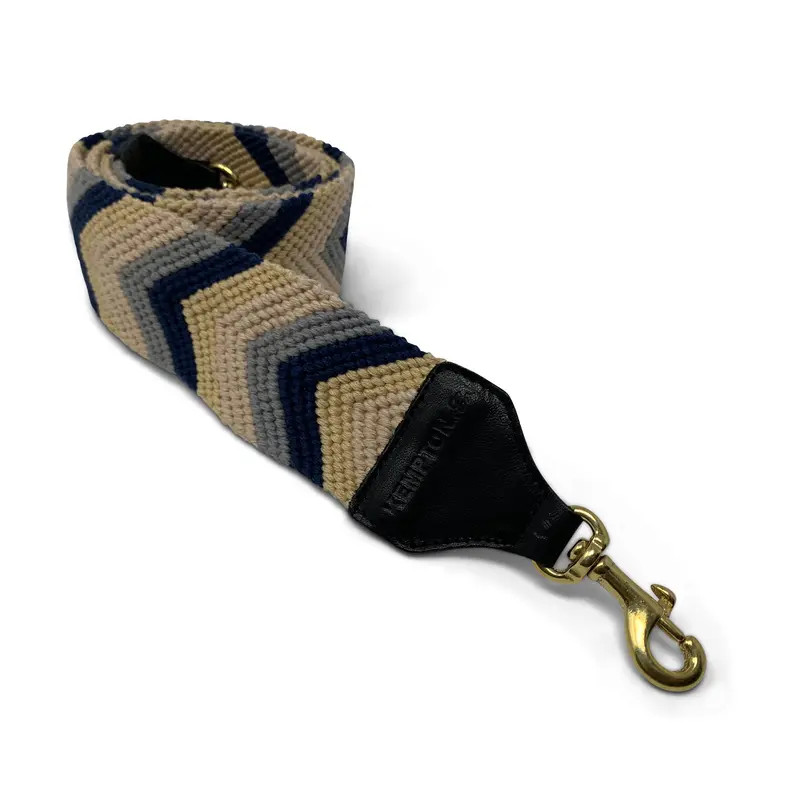 Navy and Wheat Combo Chevron Strap