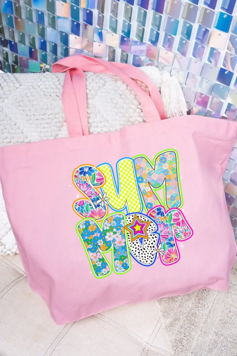 Neon Summer Canvas Jumbo Tote