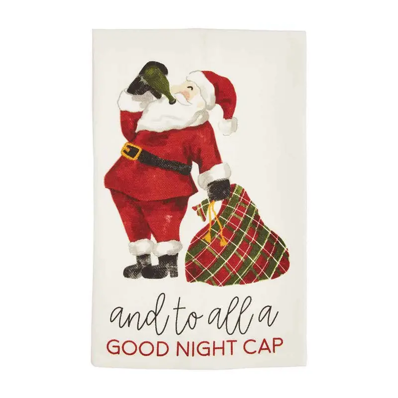 Night Cap Drinking Xmas Towel by Mudpie