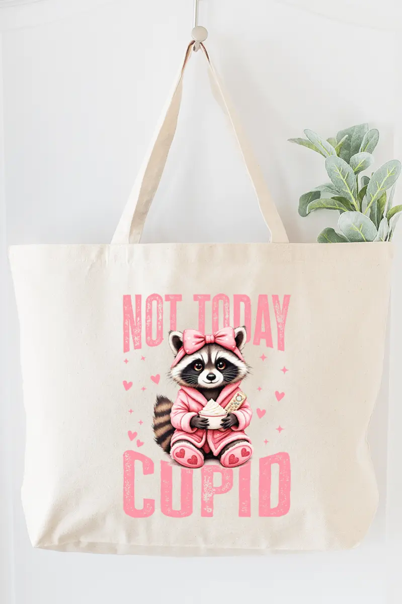 Not Today Cupid Canvas Jumbo Tote