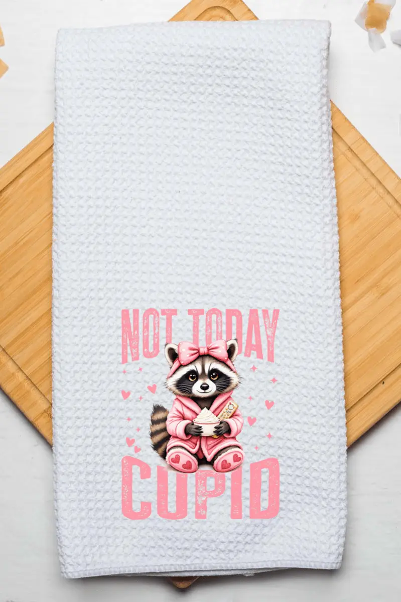Not Today Cupid Waffle Kitchen Towel