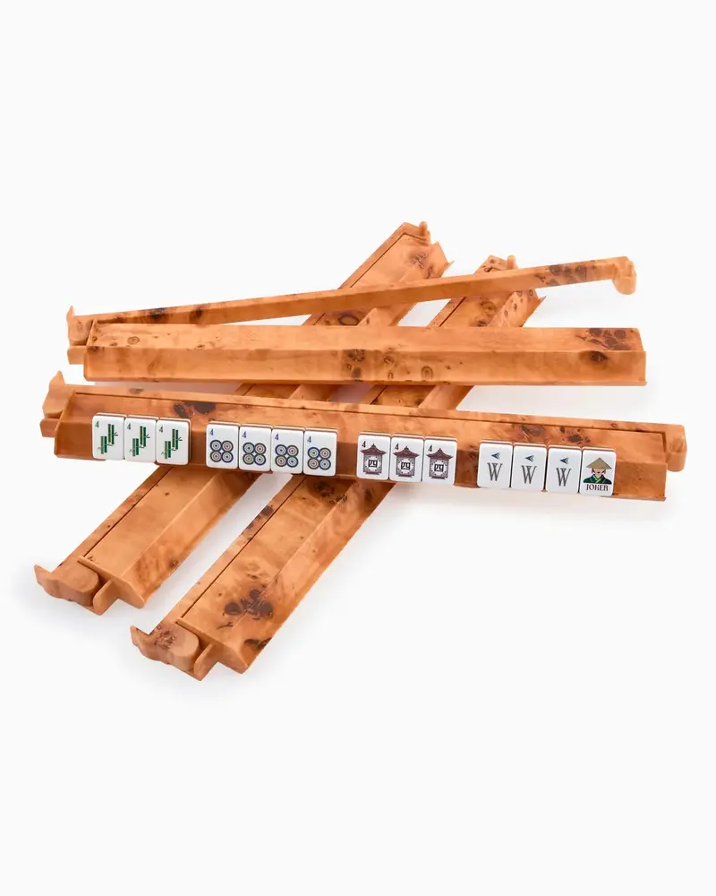 Oh My Mahjong Burl Acrylic Rack & Pushers Set