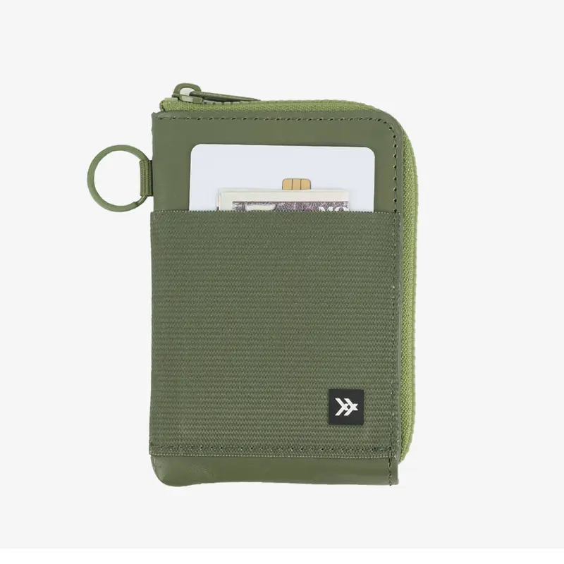 Olive - Leather Zip Wallet
