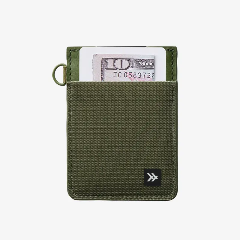 Olive - Vertical Leather Wallet