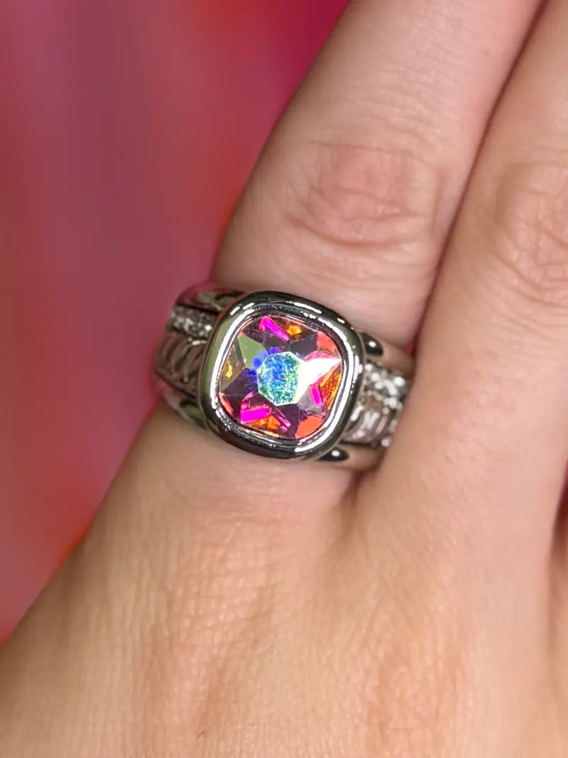 Olivia Crystal Stretch Ring - AB