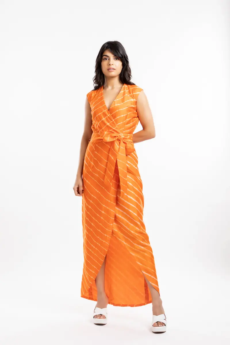 Orange Belted Dress