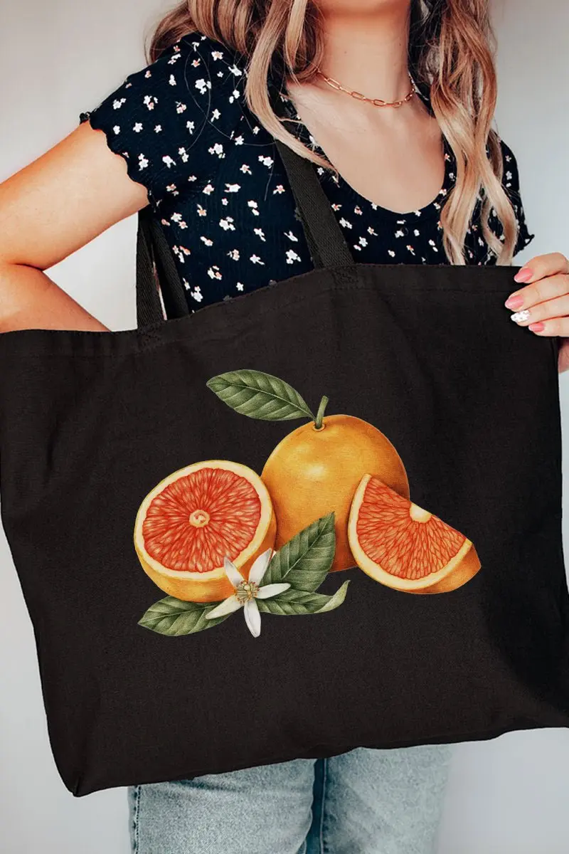 Orange Blossom Canvas Jumbo Tote
