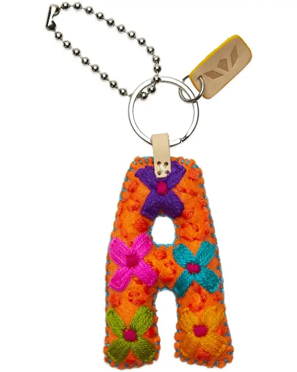 ORANGE FELT ALPHABET CHARM "A"