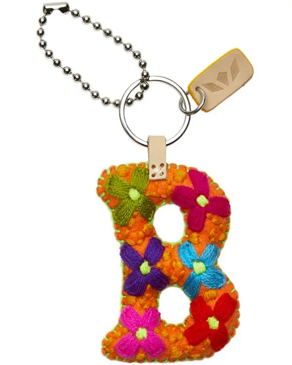 ORANGE FELT ALPHABET CHARM "B"