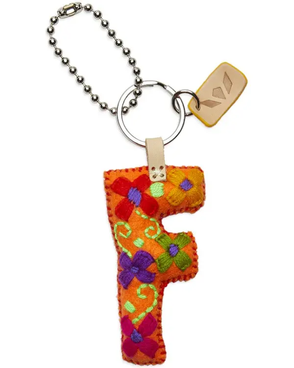ORANGE FELT ALPHABET CHARM "F"