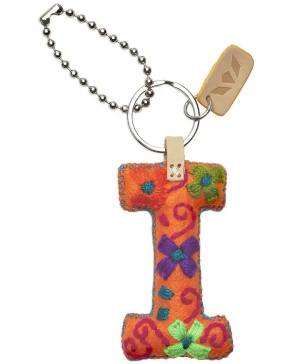 ORANGE FELT ALPHABET CHARM "I"