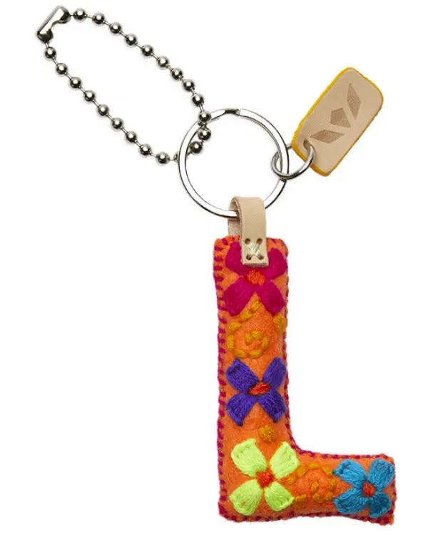 ORANGE FELT ALPHABET CHARM "L"