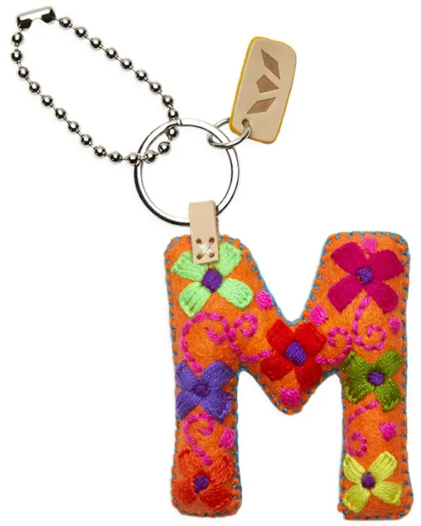 ORANGE FELT ALPHABET CHARM "M"