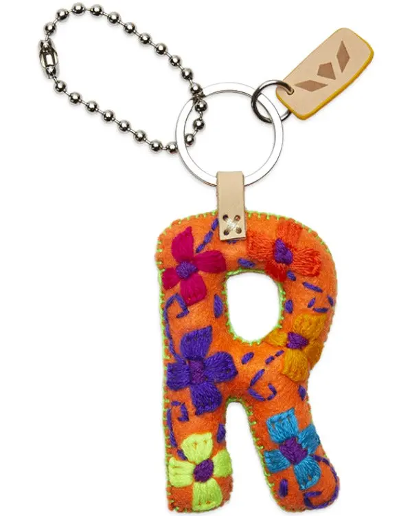 ORANGE FELT ALPHABET CHARM "R"