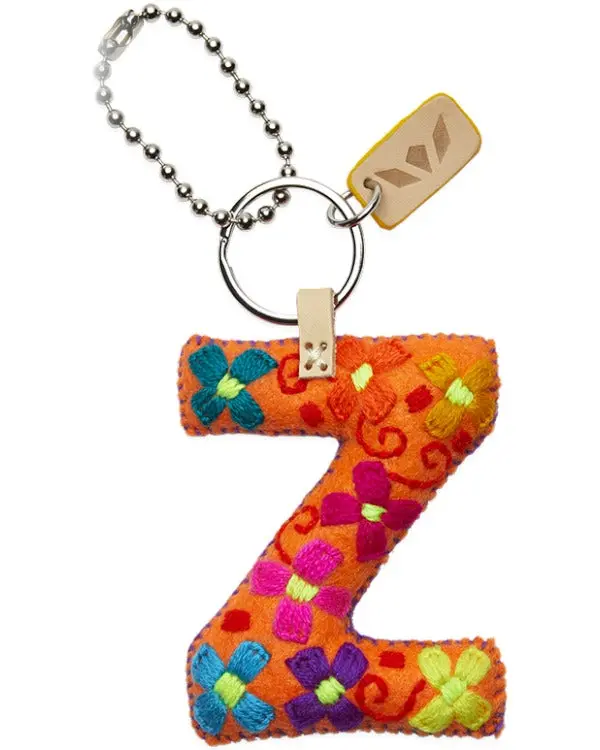 ORANGE FELT ALPHABET CHARM "Z"
