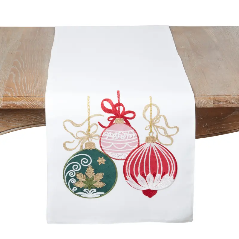 Ornaments Table Runner – White