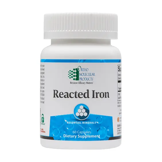 Ortho Molecular Reacted Iron 60 Capsules