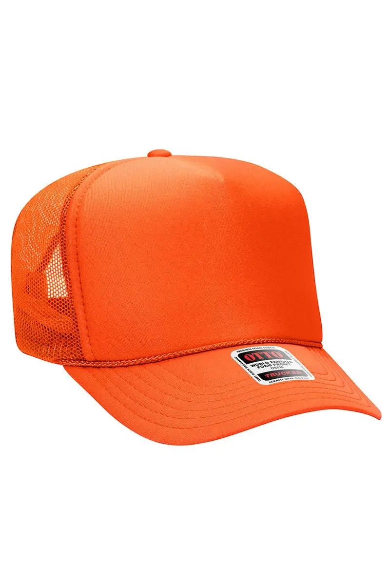 OTTO Orange Foam Front High Crown Trucker Hat