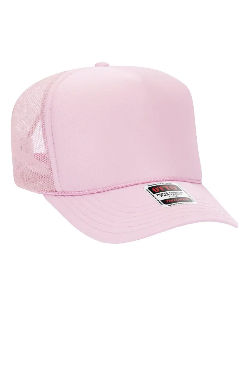 OTTO Soft Pink Foam Front High Crown Trucker Hat