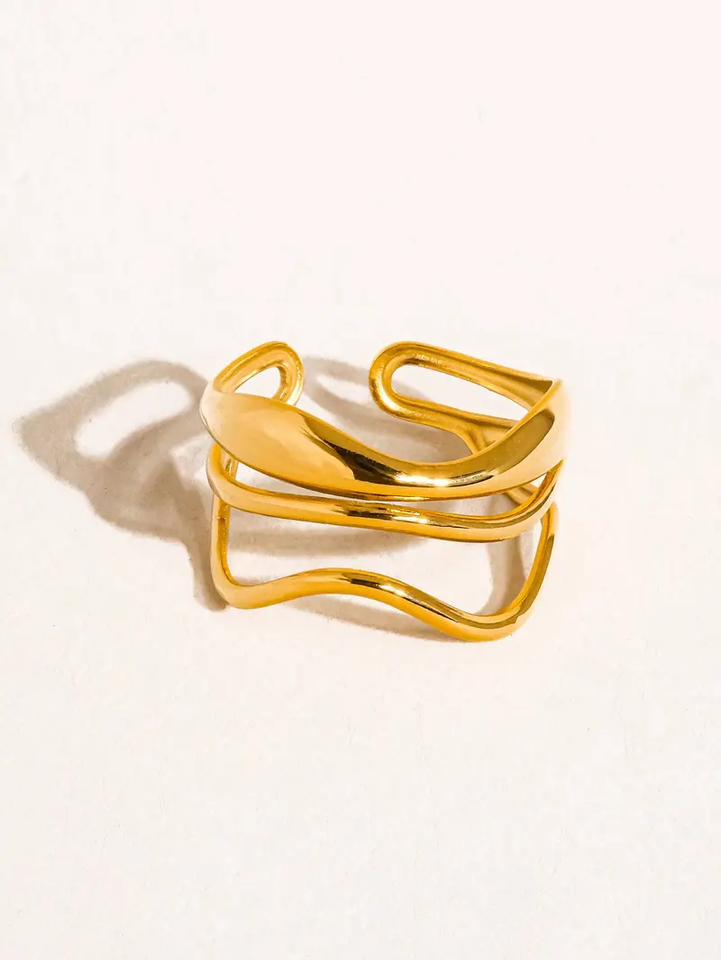 Ozzy 18K Gold Non-Tarnish Abstract Ring