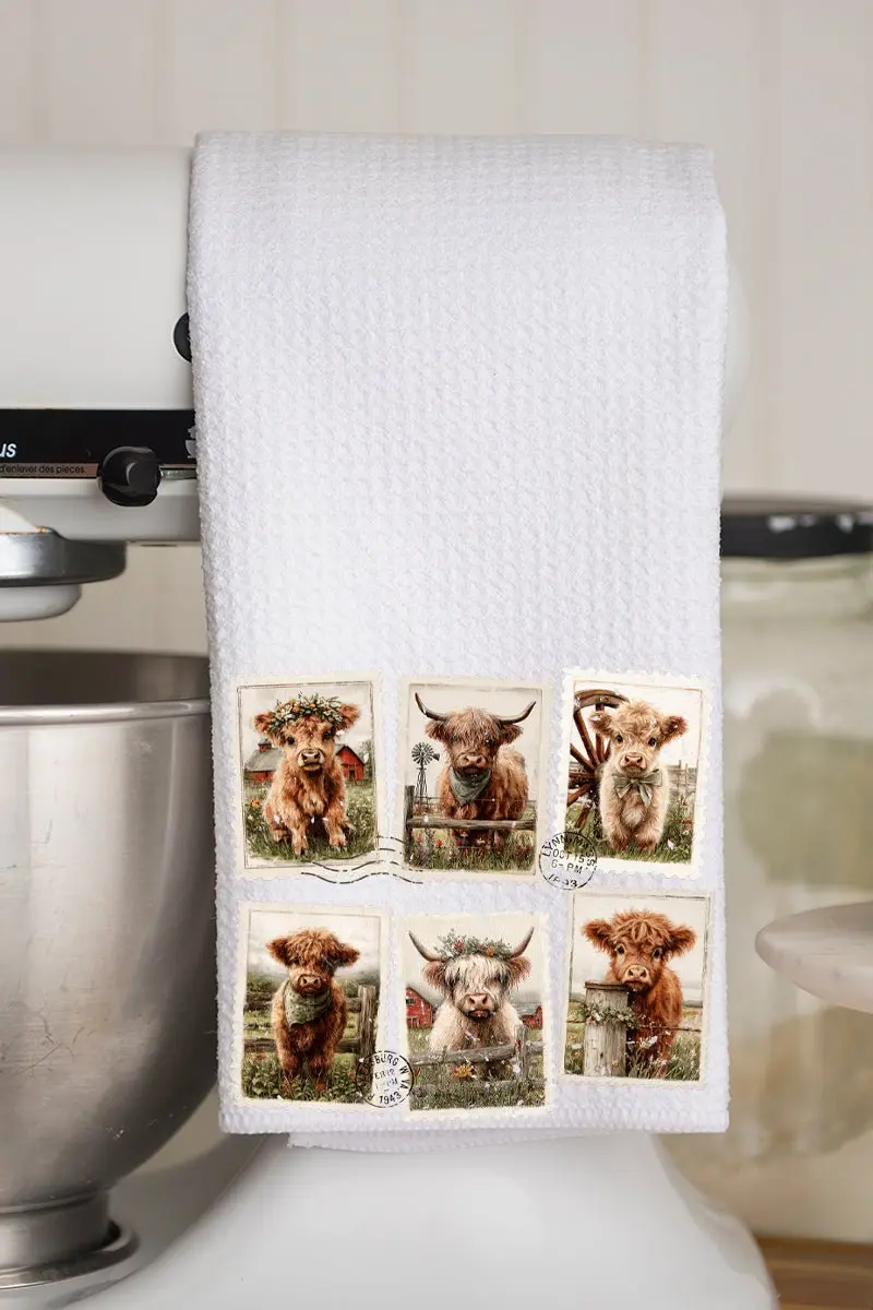 Pastures & Postcards Waffle Kitchen Towel