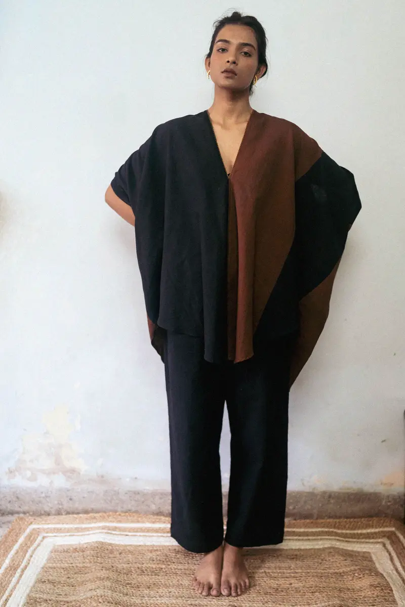 Patchwork Brown Dress