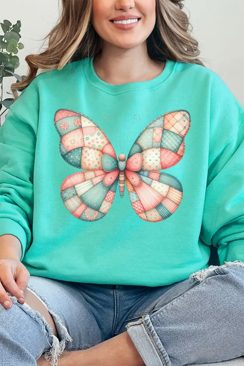 Patchwork Butterfly Unisex NuBlend Crew Sweatshirt
