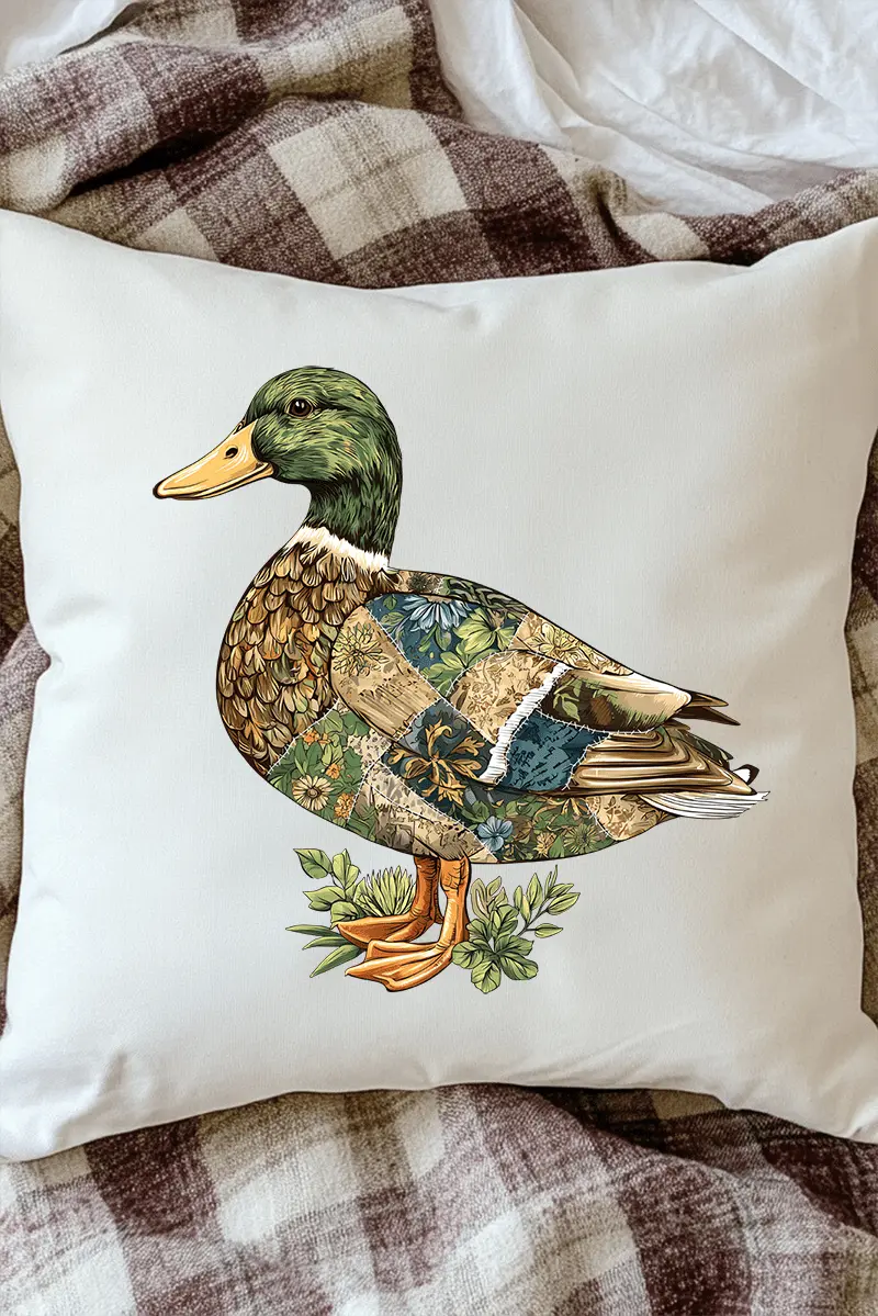Patchwork Mallard Decorative Pillow Cover