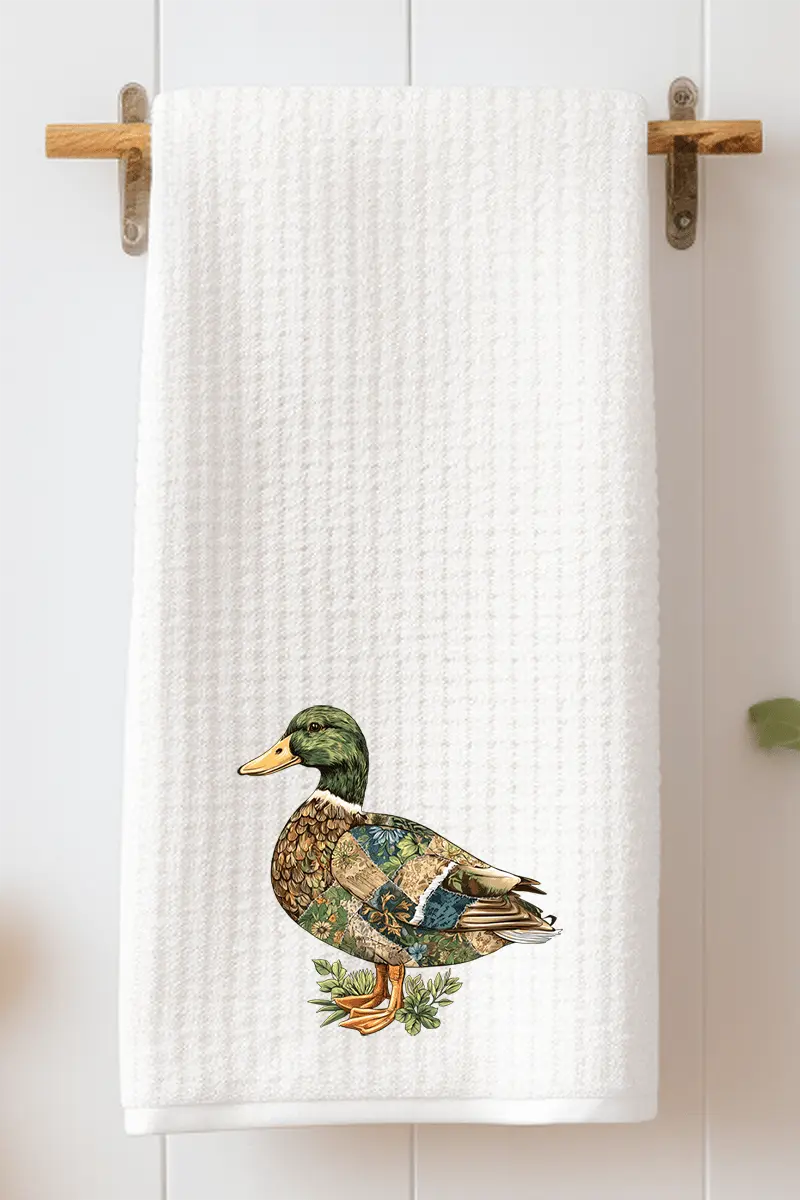 Patchwork Mallard Waffle Kitchen Towel